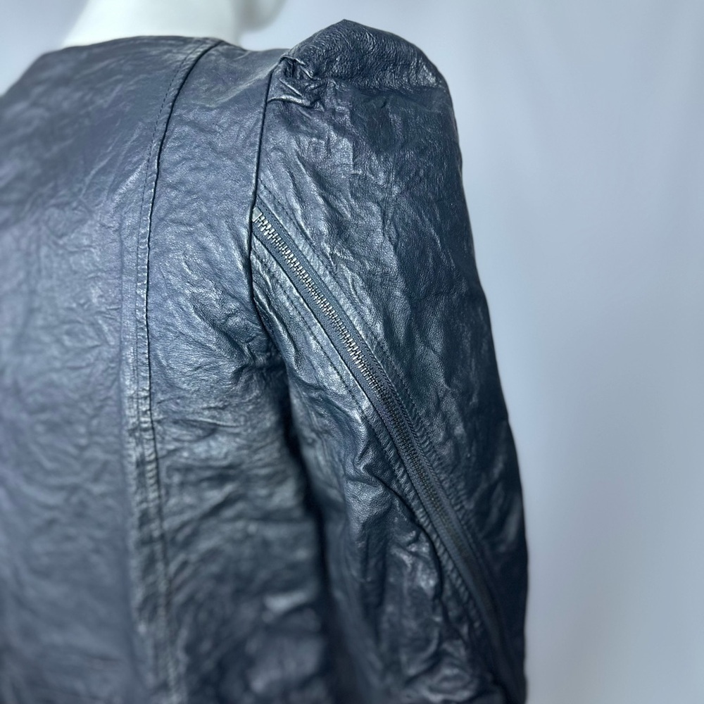 🅽🅴🆆 Rachel Roy 100% leather jacket, 100% silk lined jacket, graffiti print XS - Picture 7 of 17